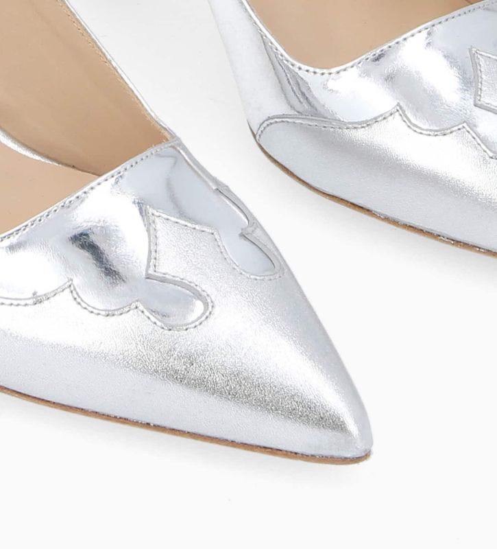 escarpin métallisé argent